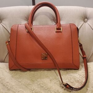 MCM Orange 2 Way Saffiano Leather Bag